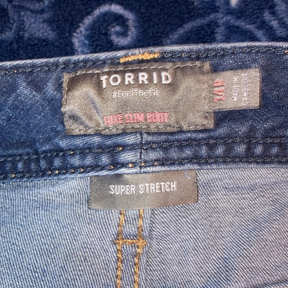 Torrid luxe slim boot cut jeans super stretch size 14R - Picture 3 of 8